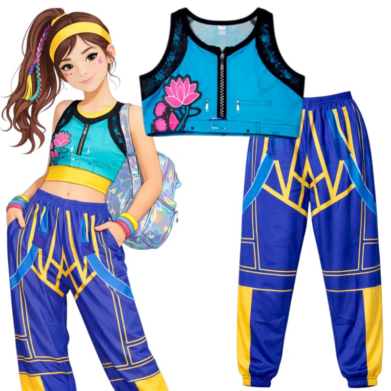 Strój Demon Hunters KPOP Zoey cosplay top i spodnie