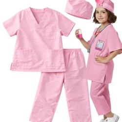 Strój Doktorka dla Dziecka + Akcesoria Lekarskie Różowy
