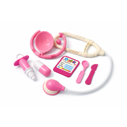Strój Doktorka dla Dziecka + Akcesoria Lekarskie Różowy