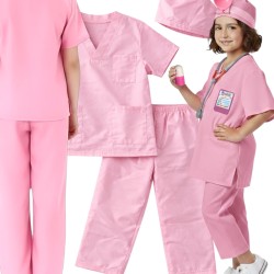 Strój Doktorka dla Dziecka + Akcesoria Lekarskie Różowy