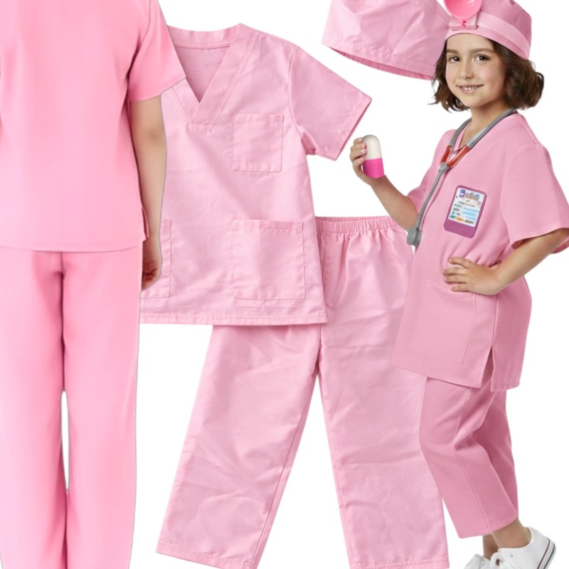 Strój Doktorka dla Dziecka + Akcesoria Lekarskie Różowy
