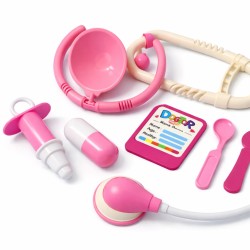 Strój Doktorka dla Dziecka + Akcesoria Lekarskie Różowy