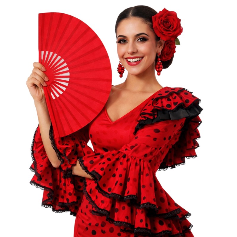 Wachlarz dekoracyjny czerwony Flamenco