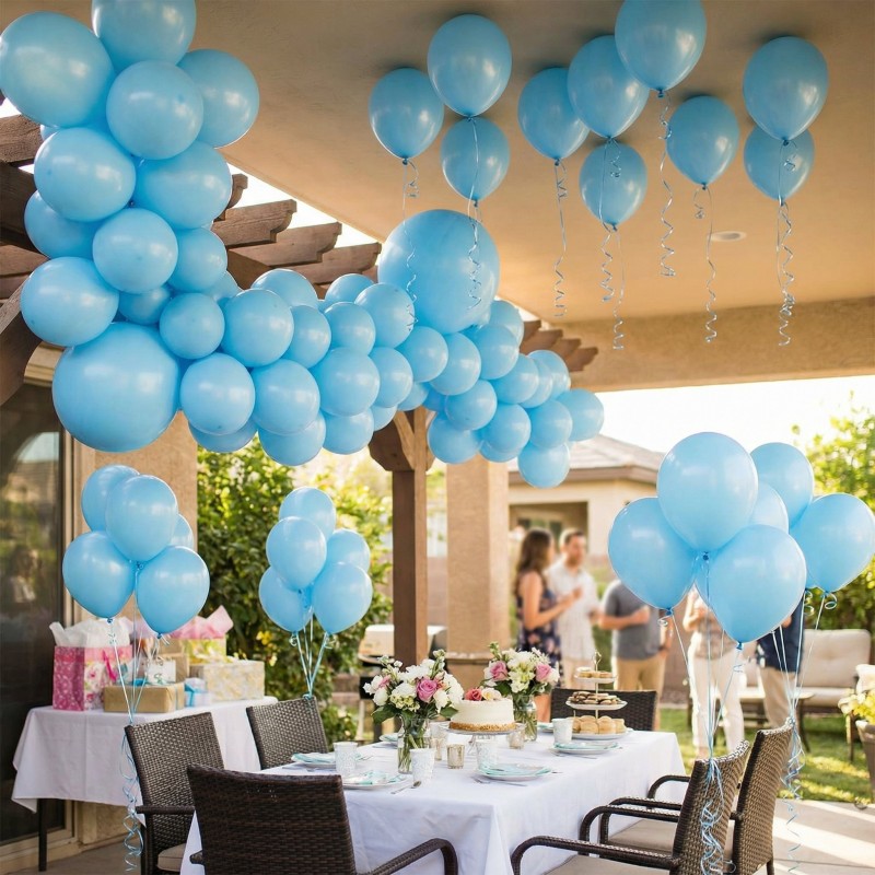 Balony lateksowe błękitne 100 sztuk 10 cali