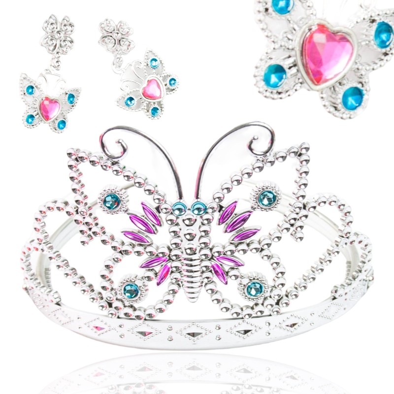 Zestaw Wróżka Motyl Motylek Czarodziejka - Skrzydła Spódniczka Biżuteria