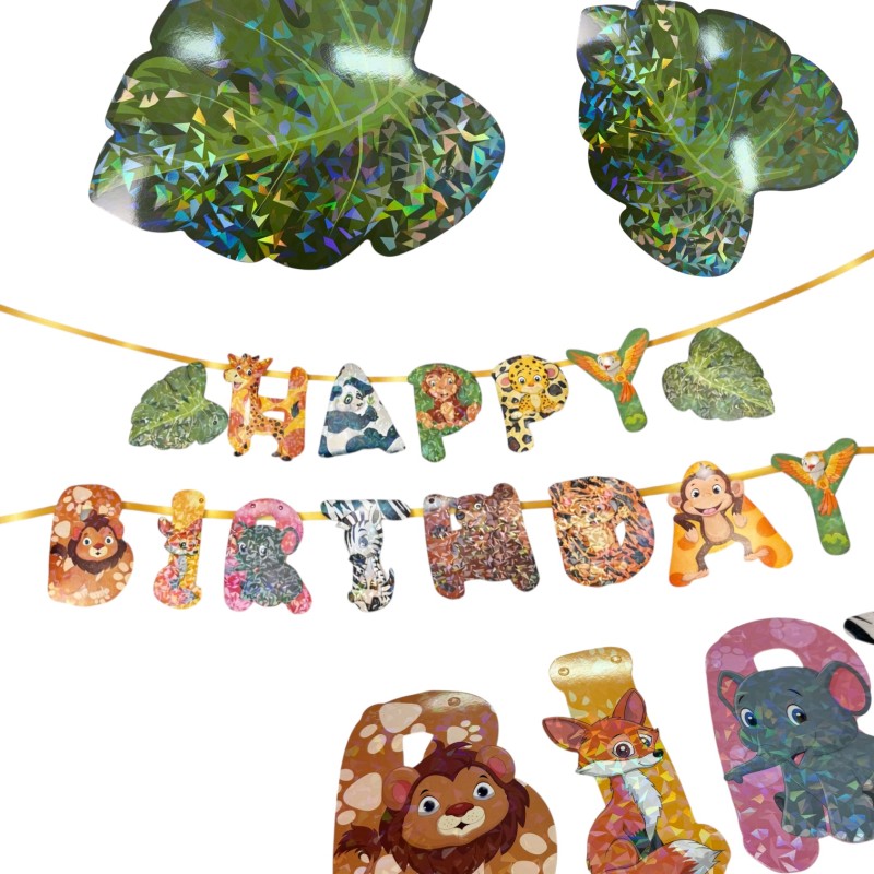 Baner Happy Birthday Forest Party Zwierzątka