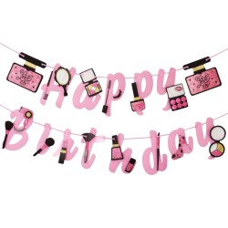 Baner Happy Birthday z Kosmetykami Różowy