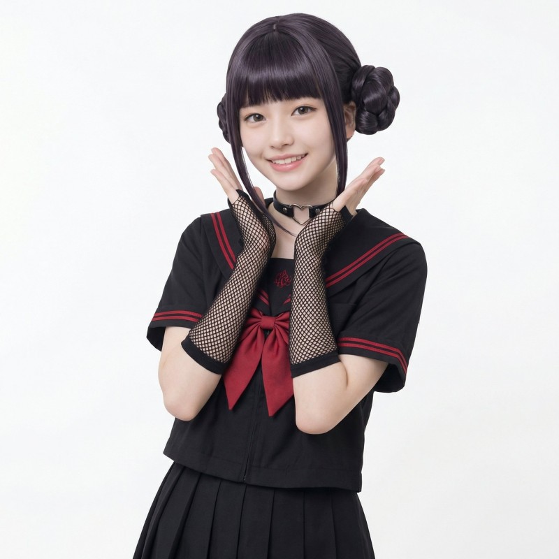 Peruka cosplay czarna KPOP styl anime