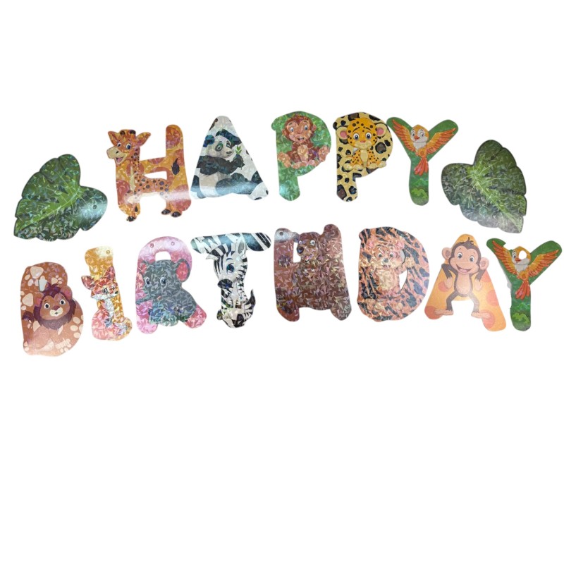 Baner Happy Birthday Forest Party Zwierzątka