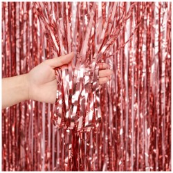 Kurtyna metaliczna rose gold szampańska 100x200cm