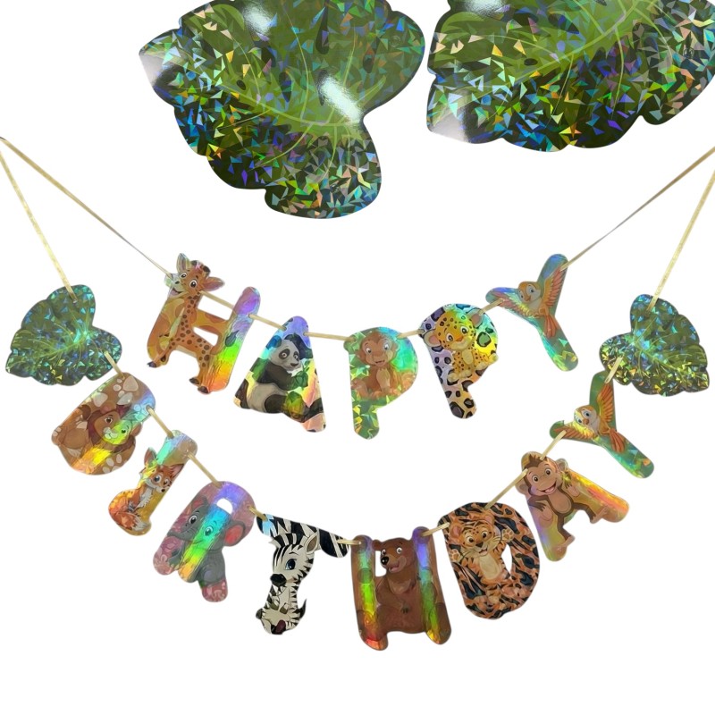 Baner Happy Birthday Forest Party Zwierzątka