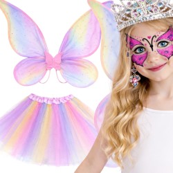 Zestaw Wróżka Motyl Motylek Czarodziejka - Skrzydła Spódniczka Biżuteria