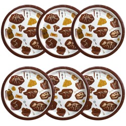 Talerzyki papierowe Dinozaury Wykopaliska 18 cm 6 szt.