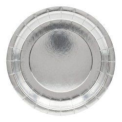 Talerzyki papierowe srebrne 22cm 8 sztuk