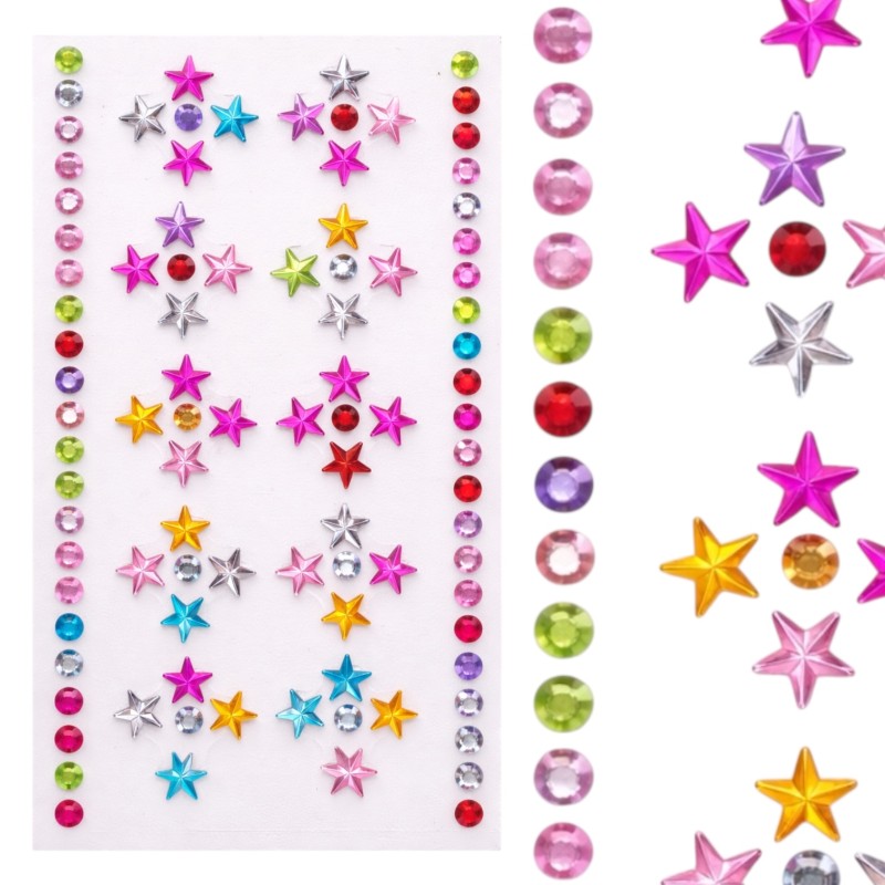 Kolorowe kryształki gwiazdki i cyrkonie 8mm do dekoracji