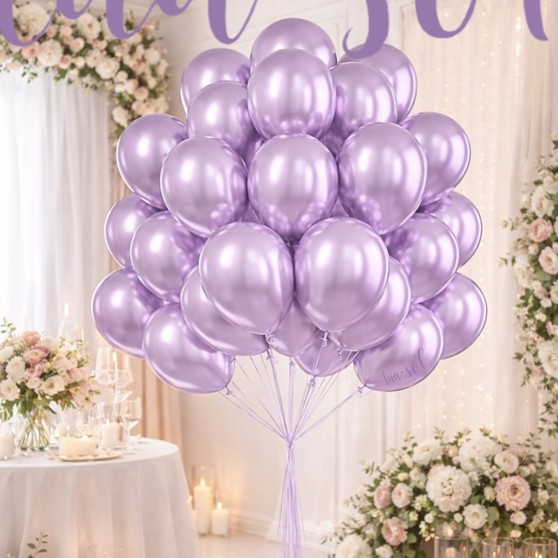 Fioletowe Metaliczne balony Liliowe Lawendowe 30cm 50szt