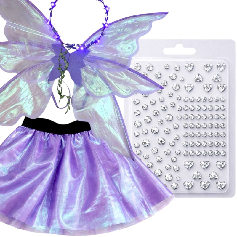 Zestaw Wróżki Holo z LED Skrzydłami i Kryształkami
