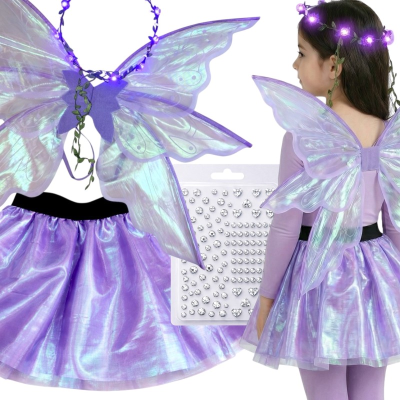 Zestaw Wróżki Holo z LED Skrzydłami i Kryształkami
