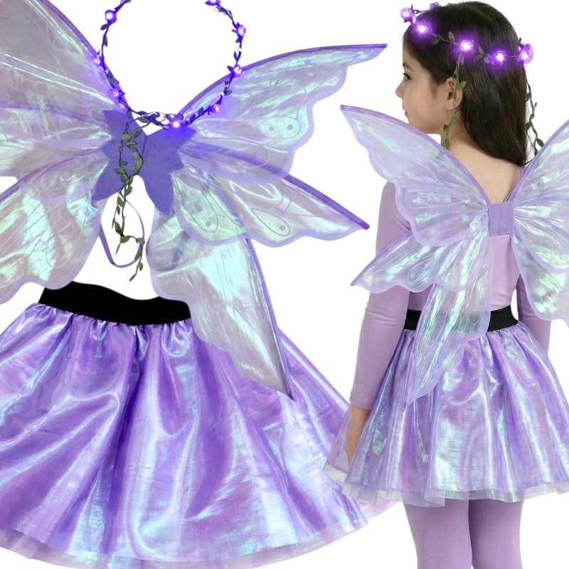 Zestaw Wróżki Holo z LED Skrzydłami i Kryształkami