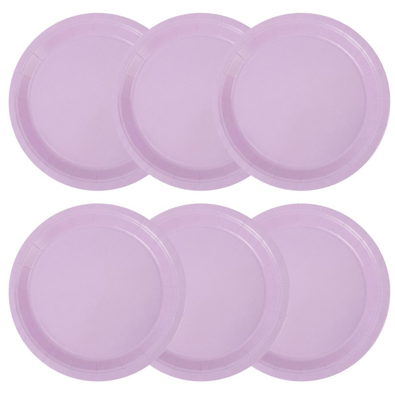 Fioletowe papierowe talerzyki 18 cm 6 szt.