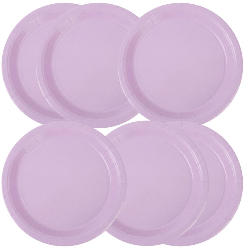 Papierowe Talerzyki Jednorazowe Fioletowe 23 cm 6 sztuk