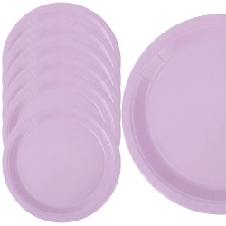 Papierowe Talerzyki Jednorazowe Fioletowe 23 cm 6 sztuk