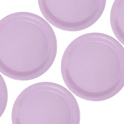 Papierowe Talerzyki Jednorazowe Fioletowe 23 cm 6 sztuk