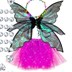 Kostium Wróżki z LED Wianek i Skrzydła