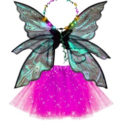 Kostium Wróżki z LED Wianek i Skrzydła