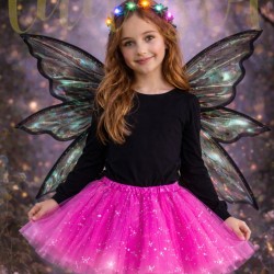 Kostium Wróżki z LED Wianek i Skrzydła