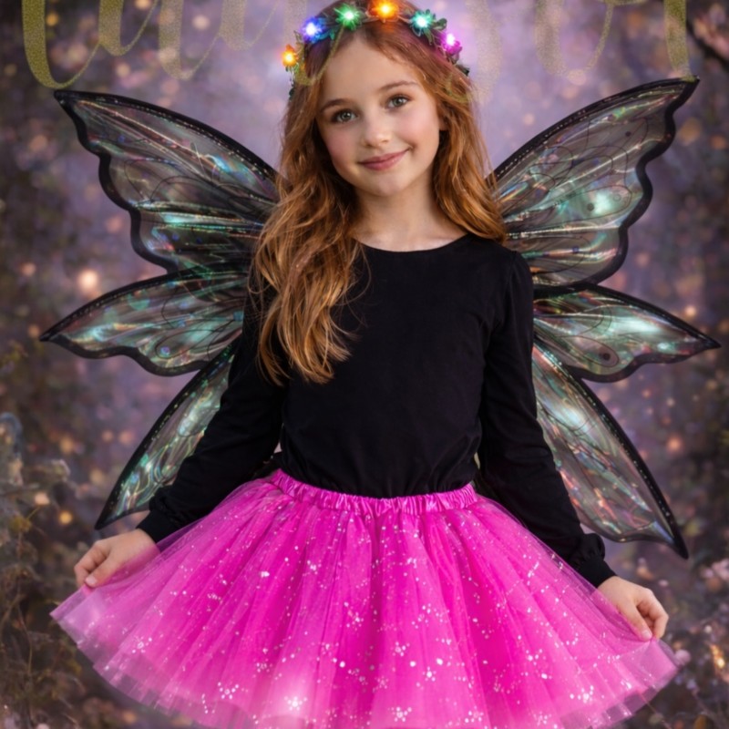 Kostium Wróżki z LED Wianek i Skrzydła