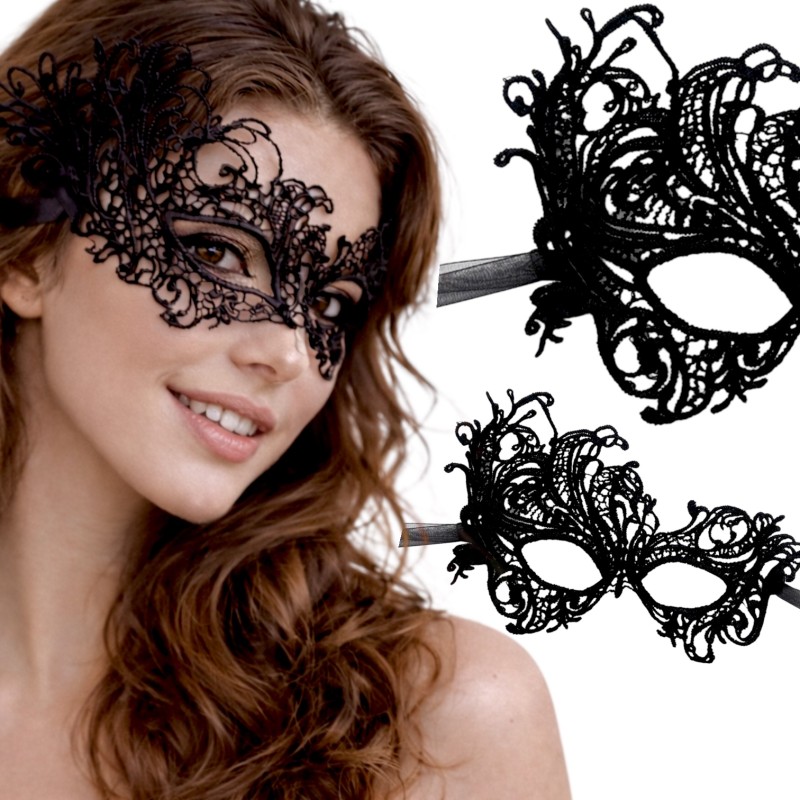 Koronkowa maska wenecka Mroczna Elegancja