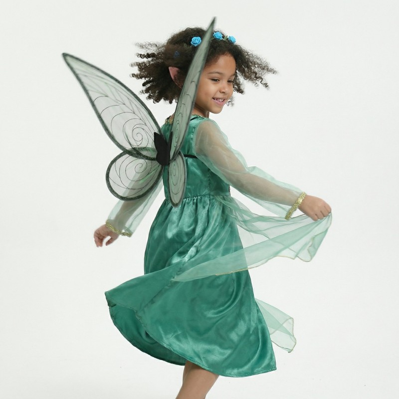 Strój Elfa Wróżki dla Dziecka z Uszkami i Skrzydłami