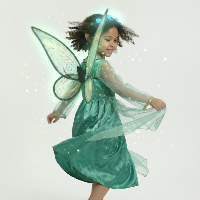Strój Elfa Wróżki dla Dziecka z Uszkami i Skrzydłami