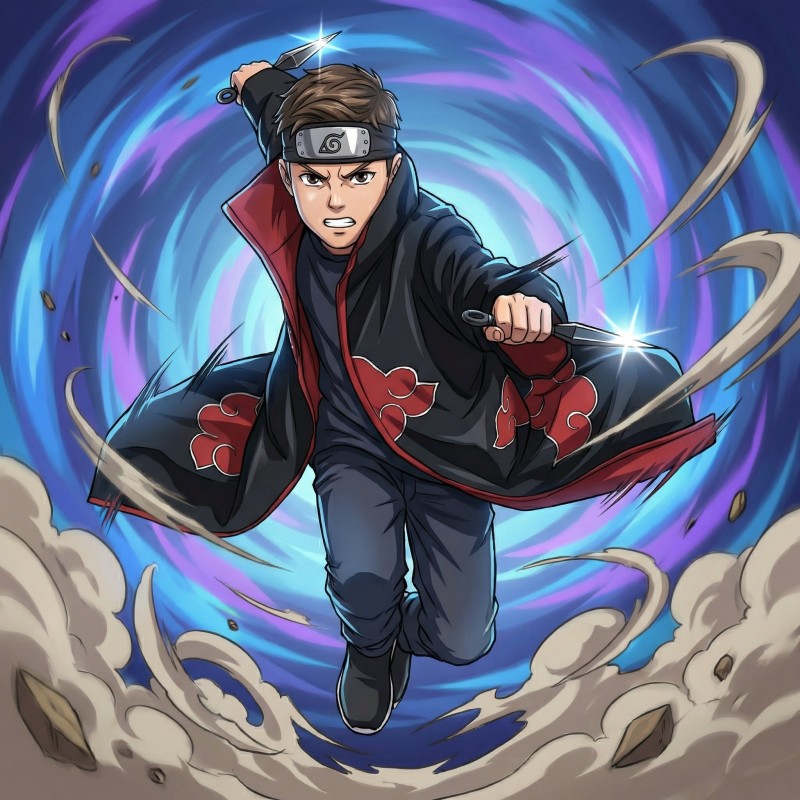Kostium Ninja Akatsuki z Opaską