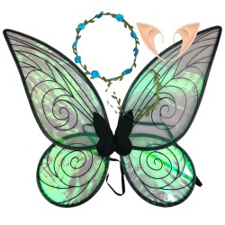 Strój Elfa Wróżki dla Dziecka z Uszkami i Skrzydłami