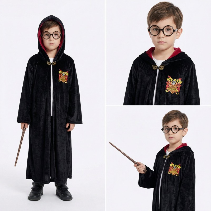Kostium Harry Potter z Peleryną i Różdżką