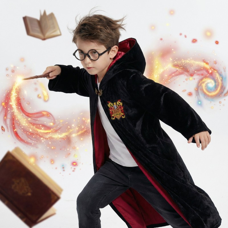 Kostium Harry Potter z Peleryną i Różdżką