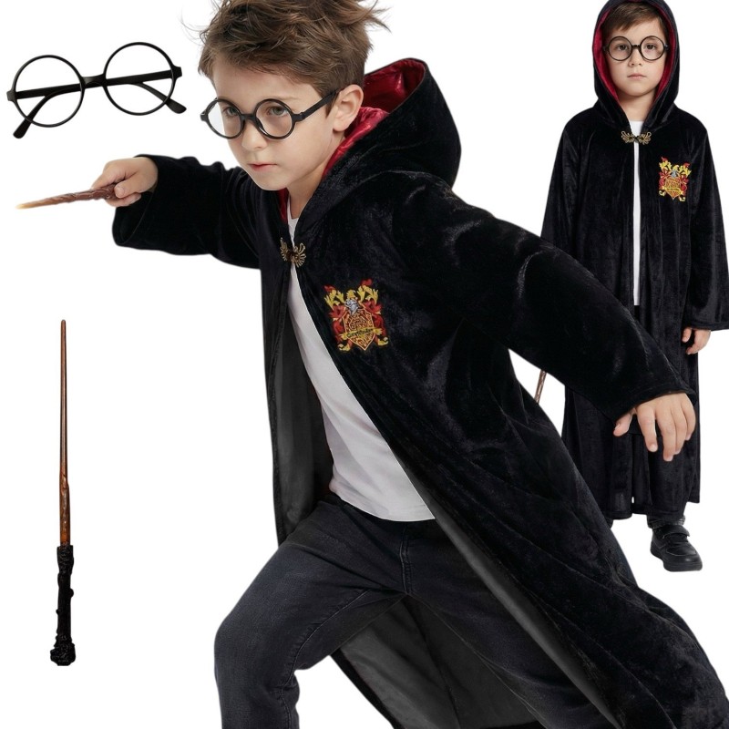Kostium Harry Potter z Peleryną i Różdżką