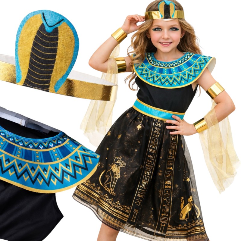 Strój Kleopatra dla Dziecka Sukienka Złota