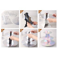 Patera Różowa Pastelowa w Groszki Papierowa 3 Poziomy