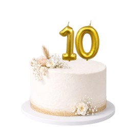 Świeczka urodzinowa cyfra 1 złota glamour 10 cm