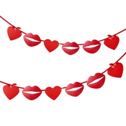 Girlanda baner Walentynki Serca Usta