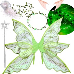 Zestaw Wróżka Elf ze Skrzydłami i Wiankiem LED