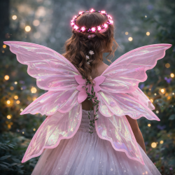 Zestaw Wróżka Elf ze Skrzydłami i Wiankiem LED