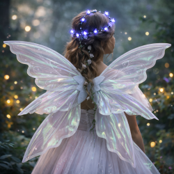 Zestaw Wróżka Elf ze Skrzydłami i Wiankiem LED