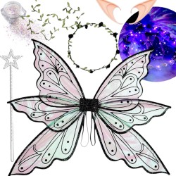 Zestaw Wróżka Elf ze Skrzydłami i Wiankiem LED