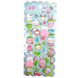 Naklejki 3D Kawaii z Gniotkiem Mochi 28 szt.