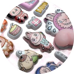 Naklejki 3D Kawaii z Gniotkiem Mochi 28 sztuk