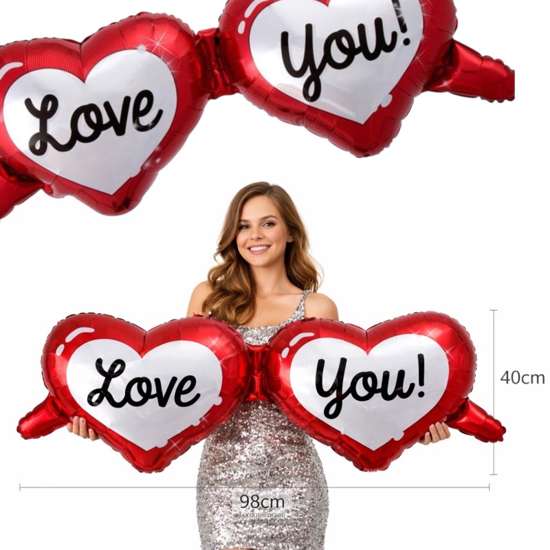 Balon foliowy okulary Love You 98x49 cm